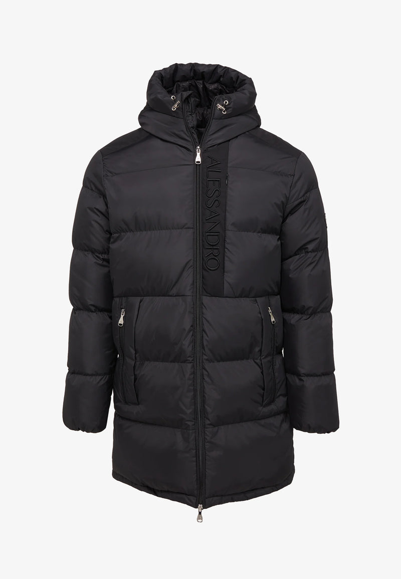 Alessandro Zavetti TORNO LONGLINE PUFFER JACKET - Winter coat - jet black