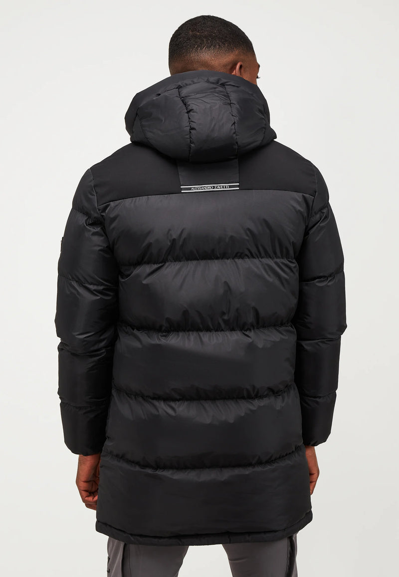 Alessandro Zavetti TORNO LONGLINE PUFFER JACKET - Winter coat - jet black