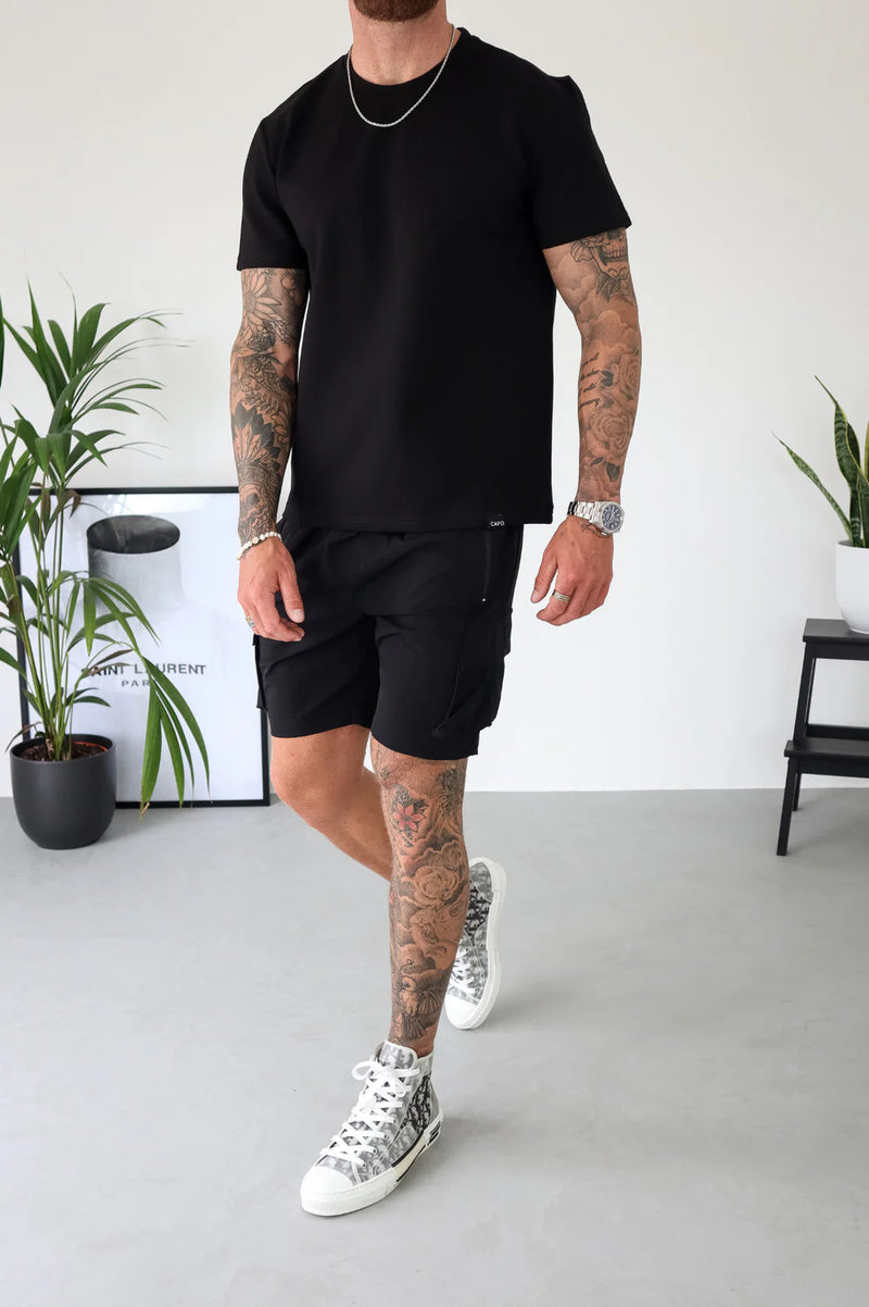 CAPO LIGHTWEIGHT CARGO SHORT - BLACK