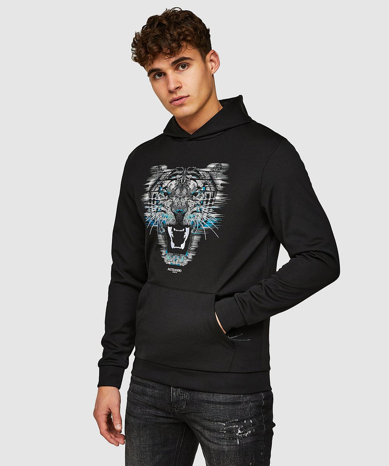 Alessandro Zavetti Growler Dot Overhead Hoodie Jet black