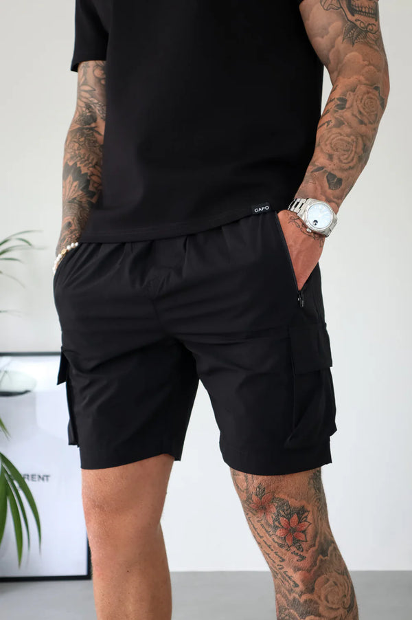 CAPO LIGHTWEIGHT CARGO SHORT - BLACK