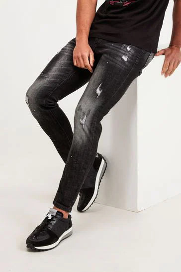 Alessandro Zavetti Leonelli Slim Fit Denim Black Jeans