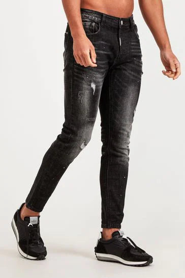 Alessandro Zavetti Leonelli Slim Fit Denim Black Jeans