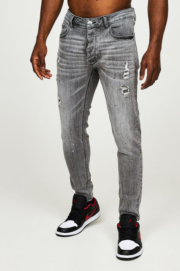 Alessandro Zavetti Slim-Fit Grey Apollo 003 Denim Jeans