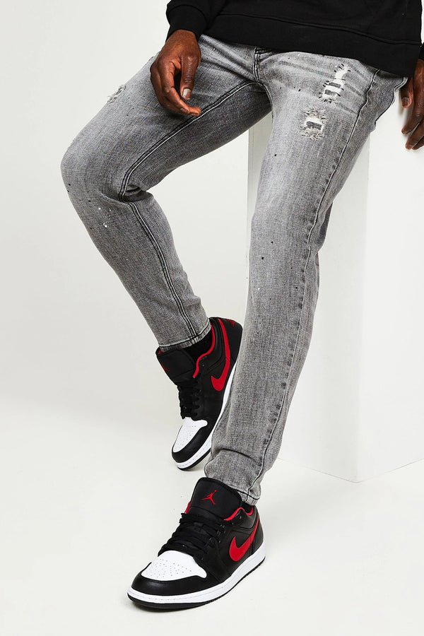 Alessandro Zavetti Slim-Fit Grey Apollo 003 Denim Jeans