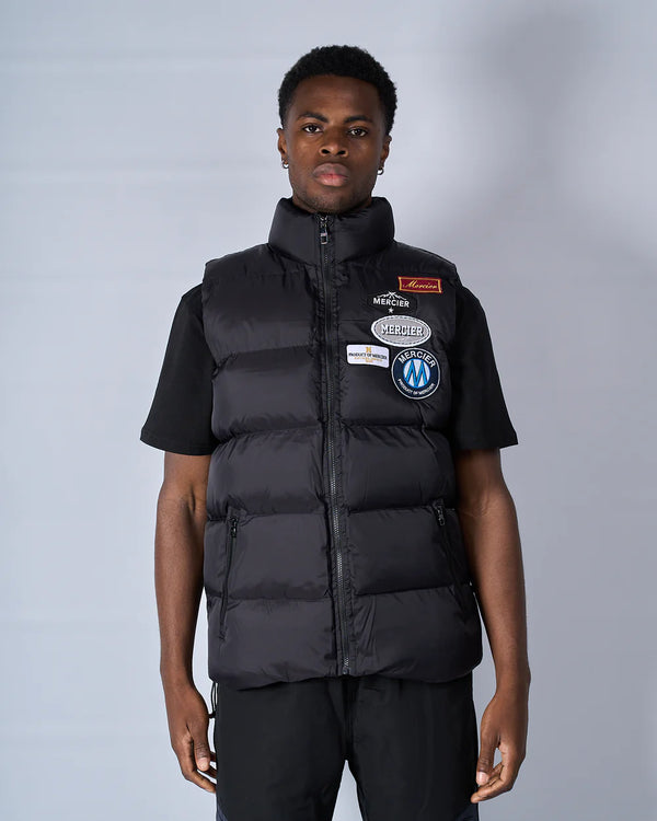 Mercier OG Badge Padded Gilet - BLACK