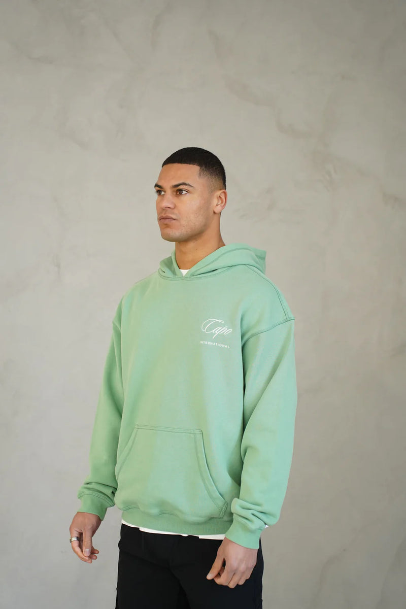 Capo International relaxed fit hoodie with dropped shoulder - Washed Green