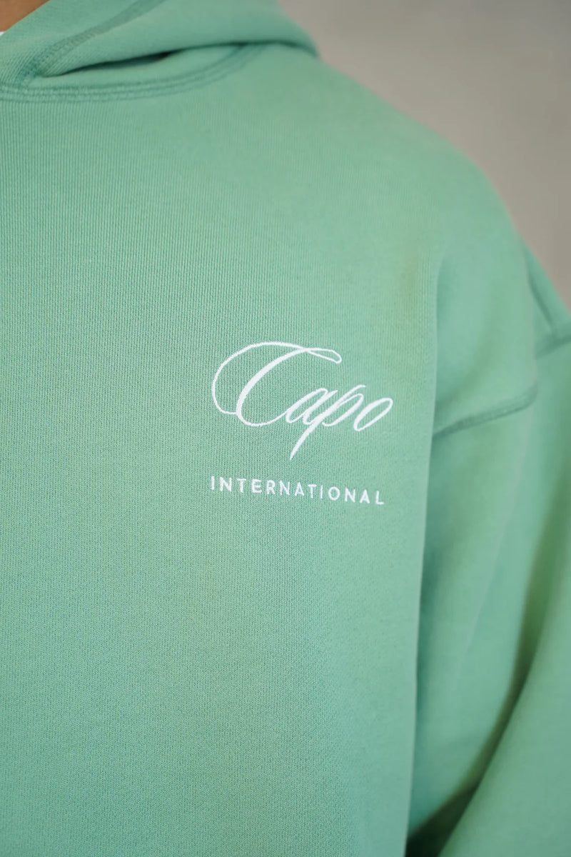 Capo International relaxed fit hoodie with dropped shoulder - Washed Green