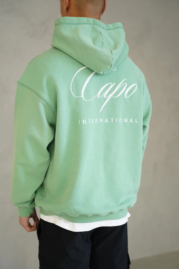 Capo International relaxed fit hoodie with dropped shoulder - Washed Green