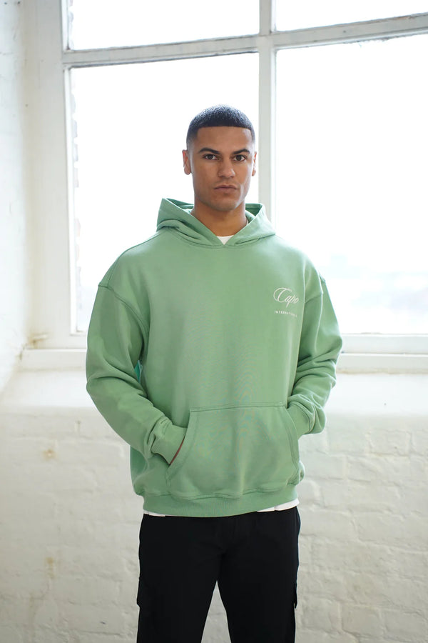 Capo International relaxed fit hoodie with dropped shoulder - Washed Green