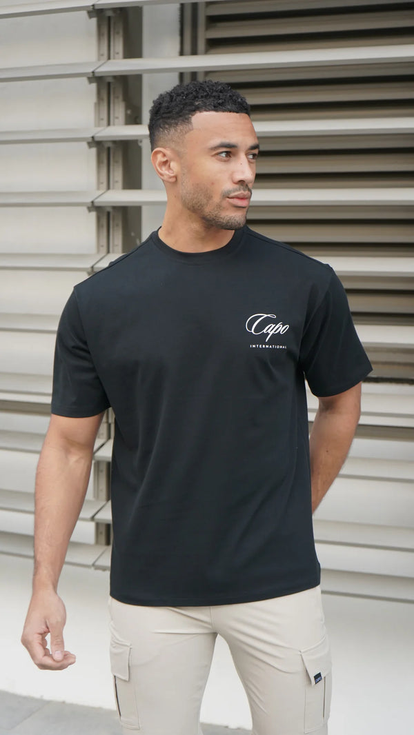 Capo International Relaxed Fit T-Shirt - Black/White