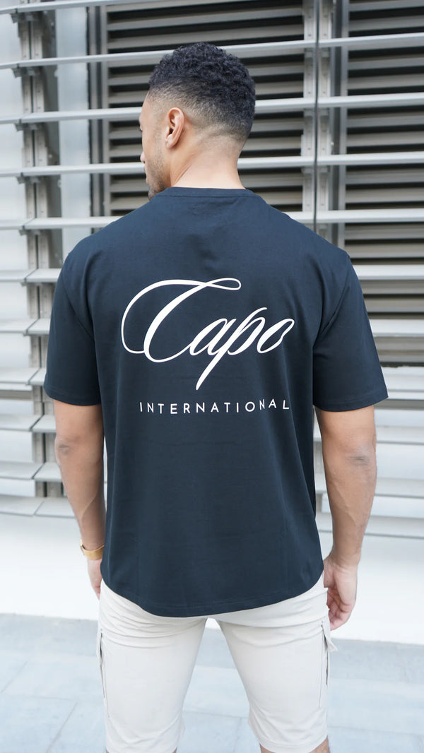 Capo International Relaxed Fit T-Shirt - Black/White