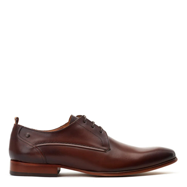 Base London Gambino Waxy Derby Shoes Brown