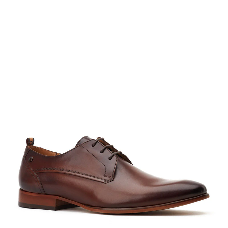 Base London Gambino Waxy Derby Shoes Brown