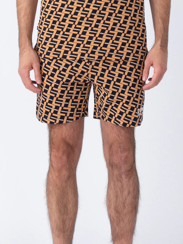 Luke DOMINICA OVERPRINT SHORTS - APRICOT