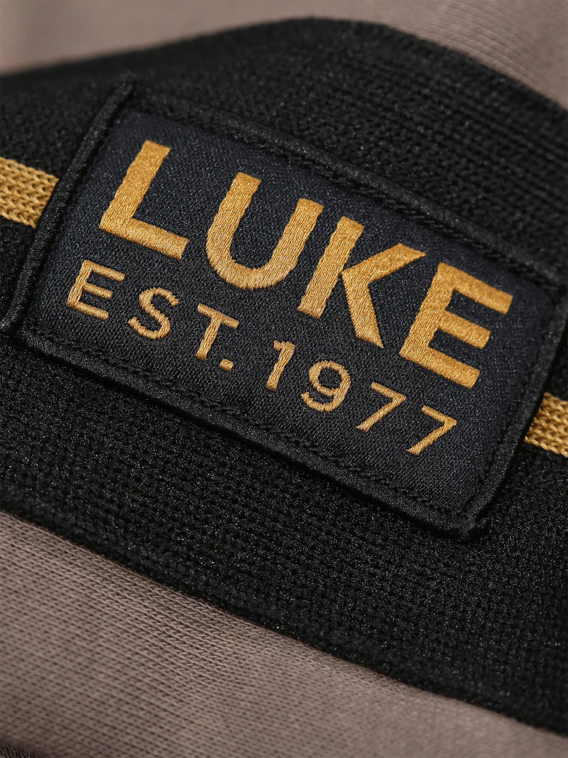 LUKE MASSACHUSETTS TAPE DETAIL SWEATSHIRT - MUSHROOM