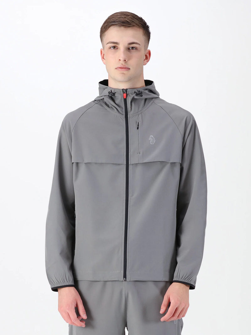 Luke BRECON PERFORMANCE ZIP THROUGH HOODIE - CONCRETE