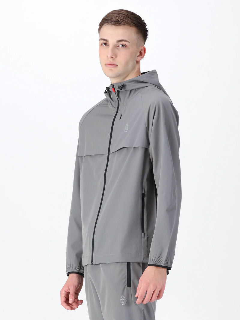 Luke BRECON PERFORMANCE ZIP THROUGH HOODIE - CONCRETE