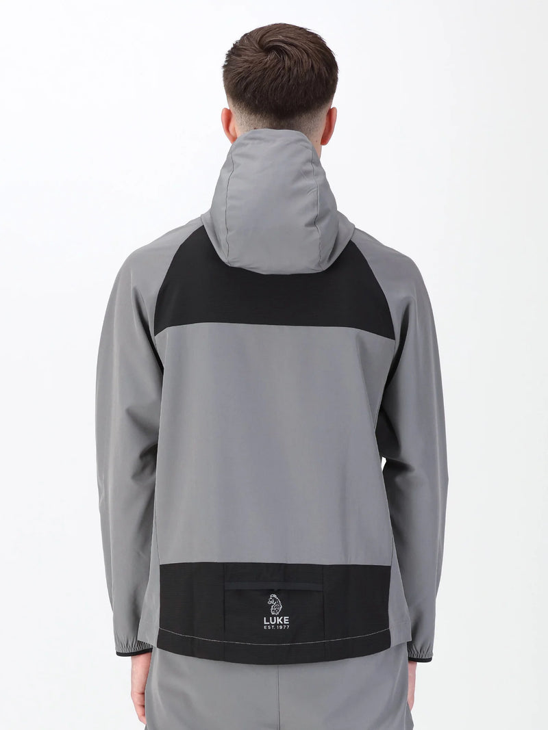 Luke BRECON PERFORMANCE ZIP THROUGH HOODIE - CONCRETE