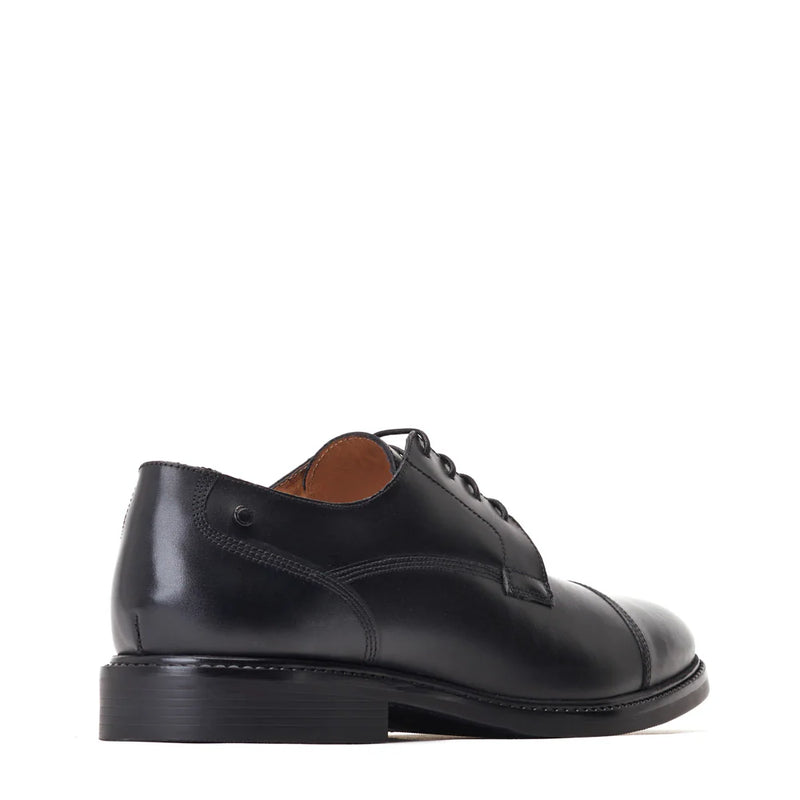 Base London Magnus Waxy Derby Shoes BLACK