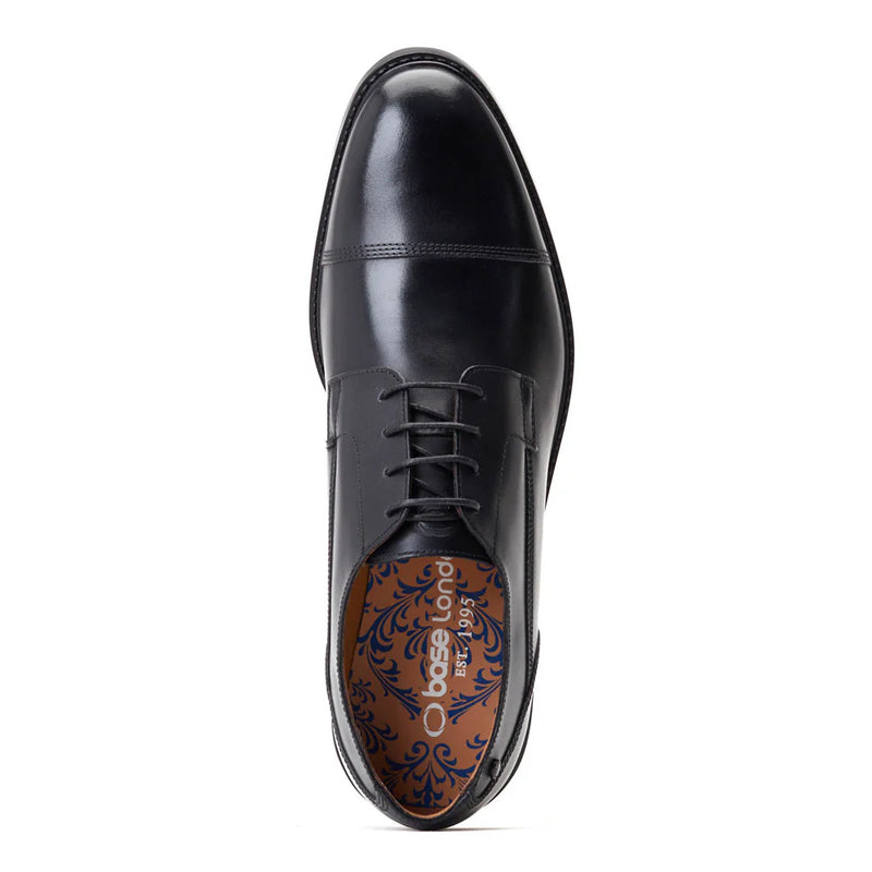 Base London Magnus Waxy Derby Shoes BLACK