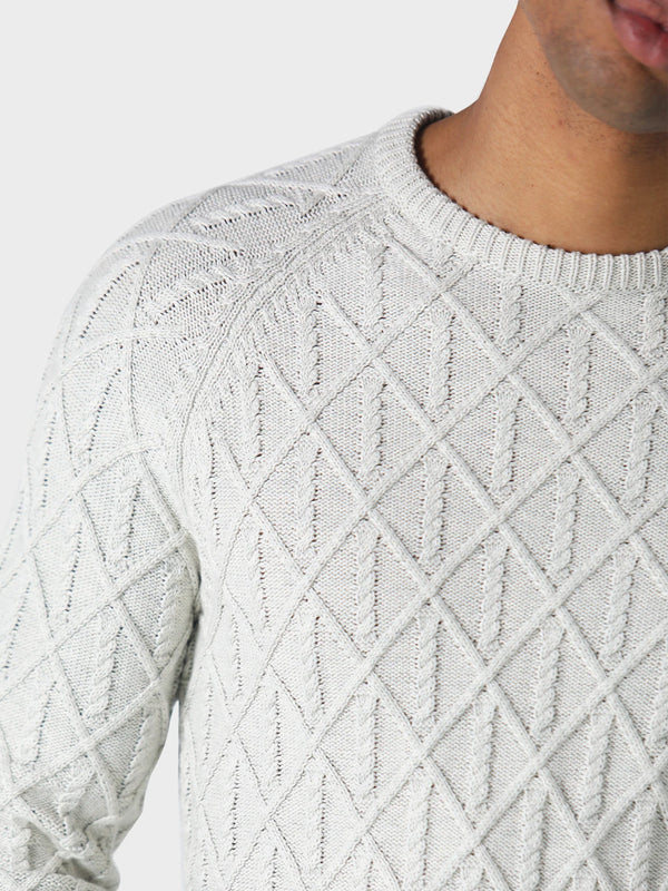 883 Police Miskins crew neck cable knit design Knitwear -  ECRU