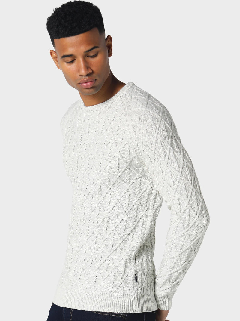 883 Police Miskins crew neck cable knit design Knitwear -  ECRU