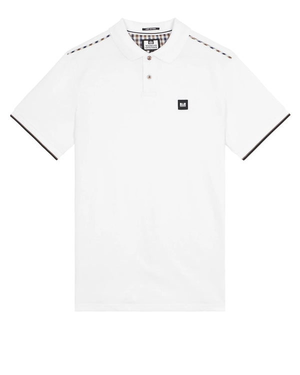 Weekend Offender Sakai Polo Shirt White/Mid House Check