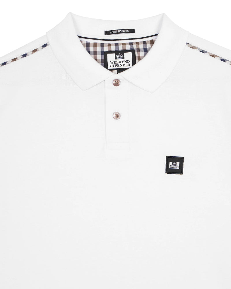 Weekend Offender Sakai Polo Shirt White/Mid House Check