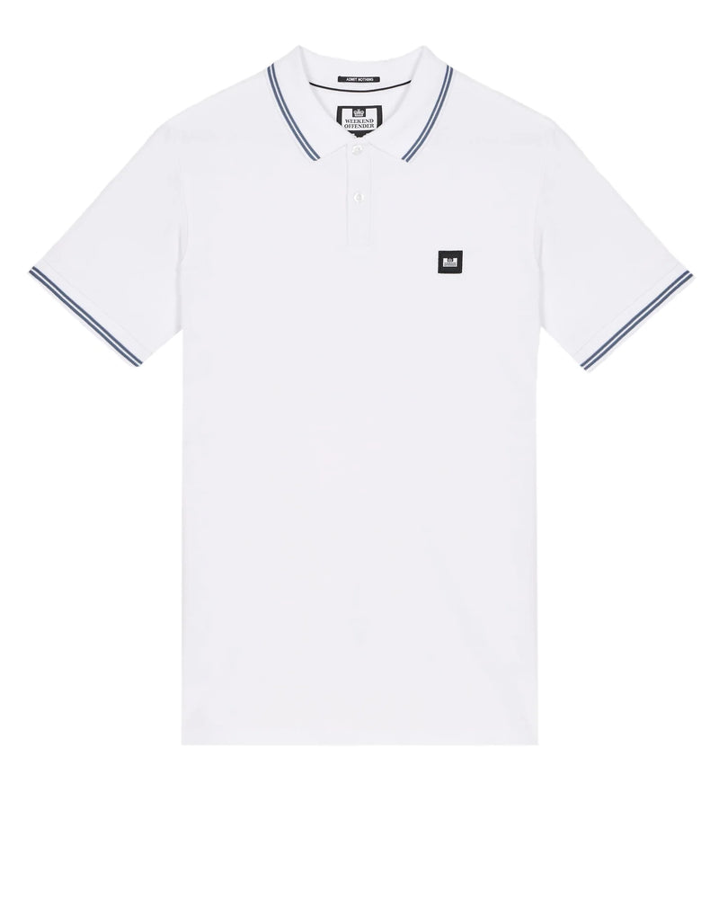 Weekend Offender Farina Polo Shirt White/Baltic Blue