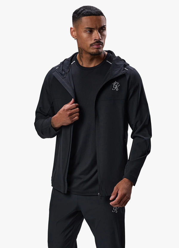 Gym King Flex Woven Tracksuit Top - BLACK