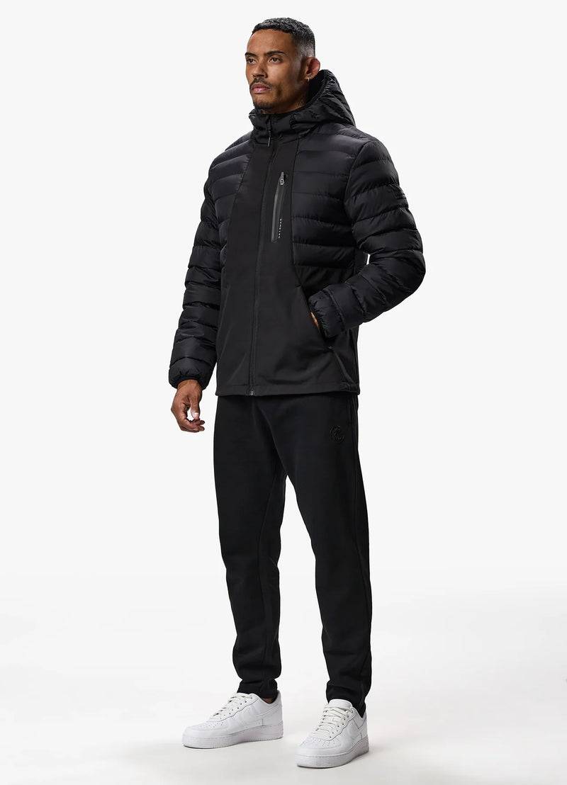 Gym King Summit Hybrird Hooded Jacket - BLACK