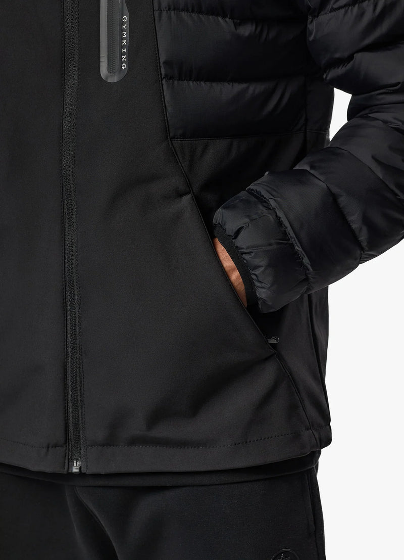 Gym King Summit Hybrird Hooded Jacket - BLACK