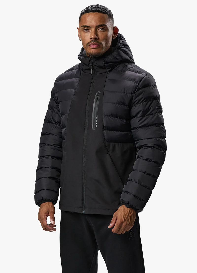 Gym King Summit Hybrird Hooded Jacket - BLACK