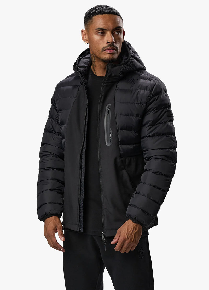 Gym King Summit Hybrird Hooded Jacket - BLACK