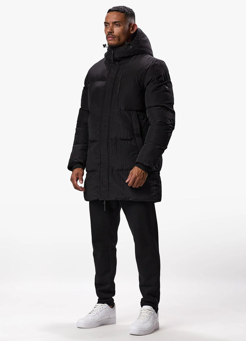 Gym King Elevate Padded Hooded Lightweight Parka Puffer Jacket BLACK