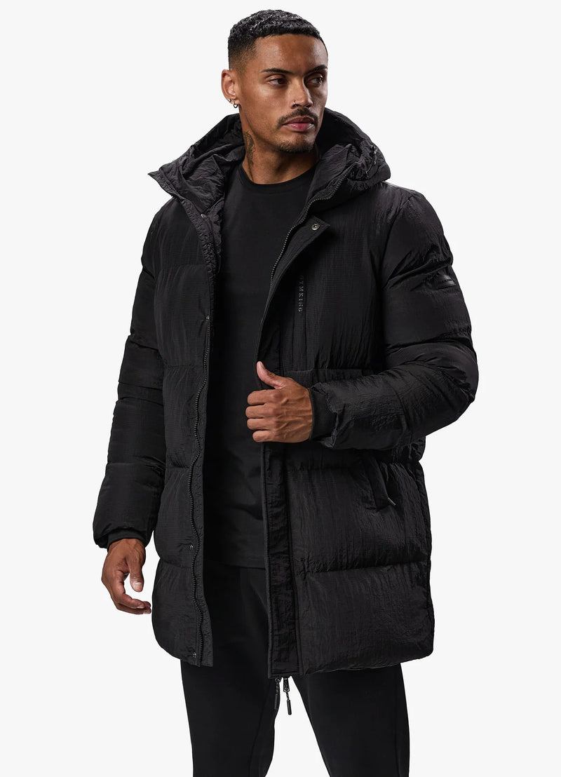 Gym King Elevate Padded Hooded Lightweight Parka Puffer Jacket BLACK