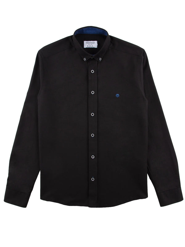 Mish Mash REGULAR FIT SUMMIT OXFORD LONG SLEEVE SHIRT - BLACK