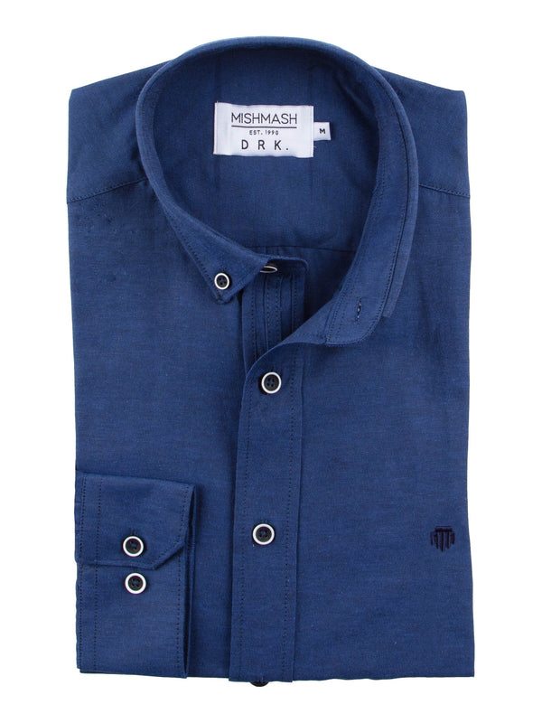 Mish Mash REGULAR FIT SUMMIT OXFORD LONG SLEEVE SHIRT - INDIGO