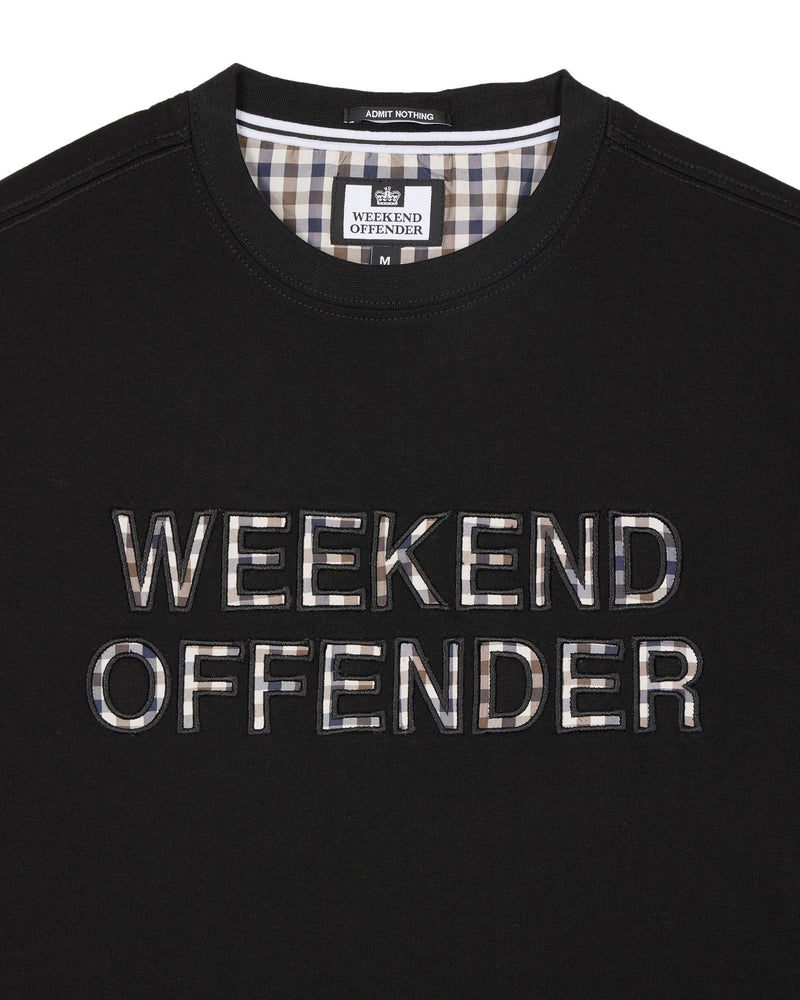 Weekend Offender Tornaco Logo T-Shirt Black/Mid House Check