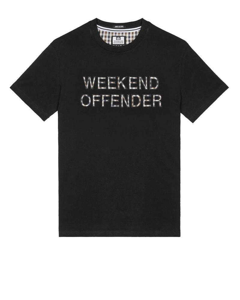 Weekend Offender Tornaco Logo T-Shirt Black/Mid House Check