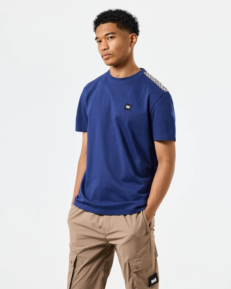 Weekend Offender Diaz T-Shirt Bright Navy/Mid House Check