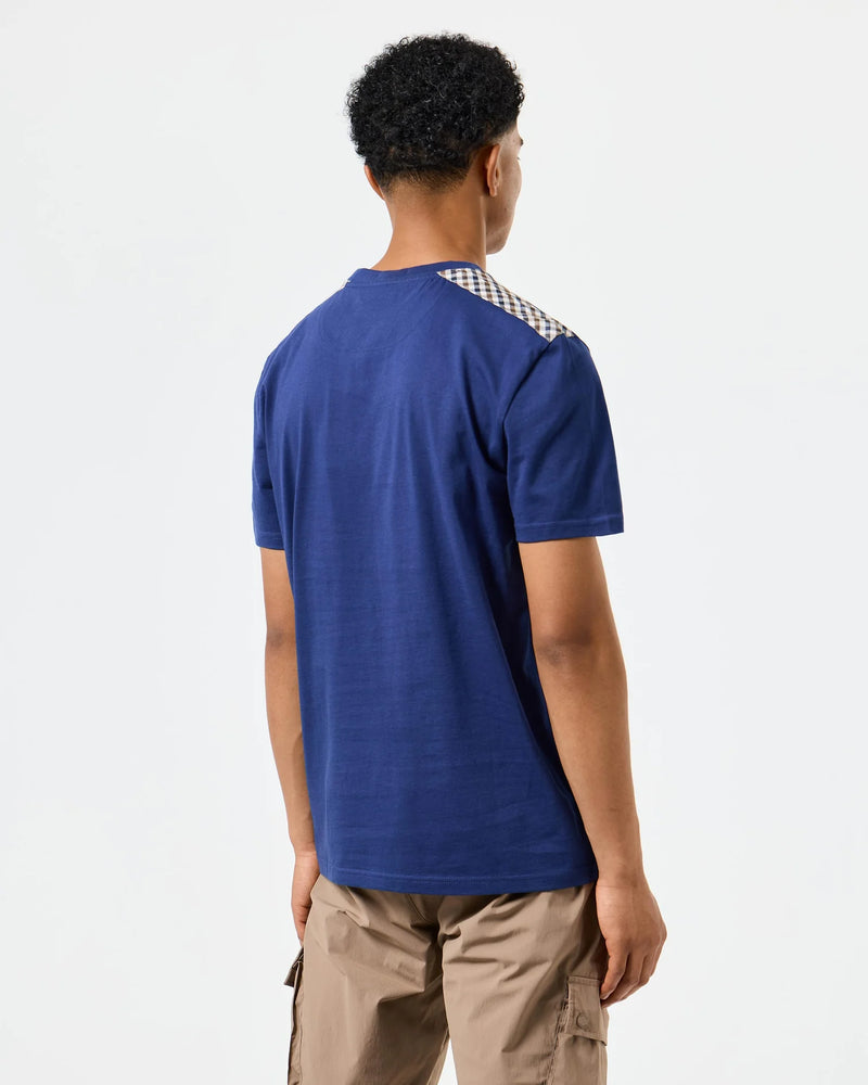 Weekend Offender Diaz T-Shirt Bright Navy/Mid House Check