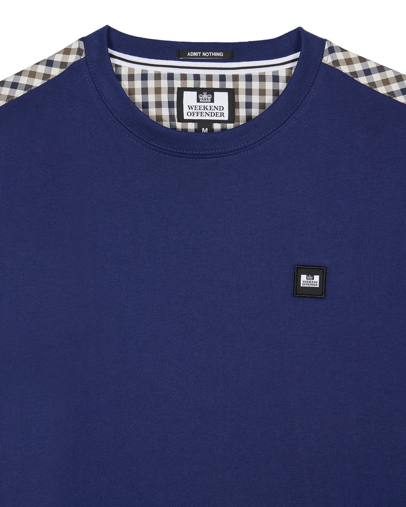 Weekend Offender Diaz T-Shirt Bright Navy/Mid House Check