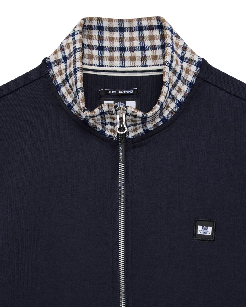 Weekend Offender Alameda House Check Track Top - Navy