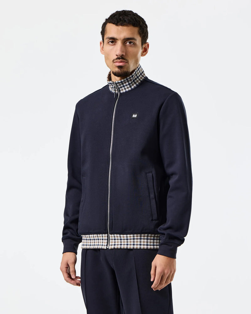 Weekend Offender Alameda House Check Track Top - Navy