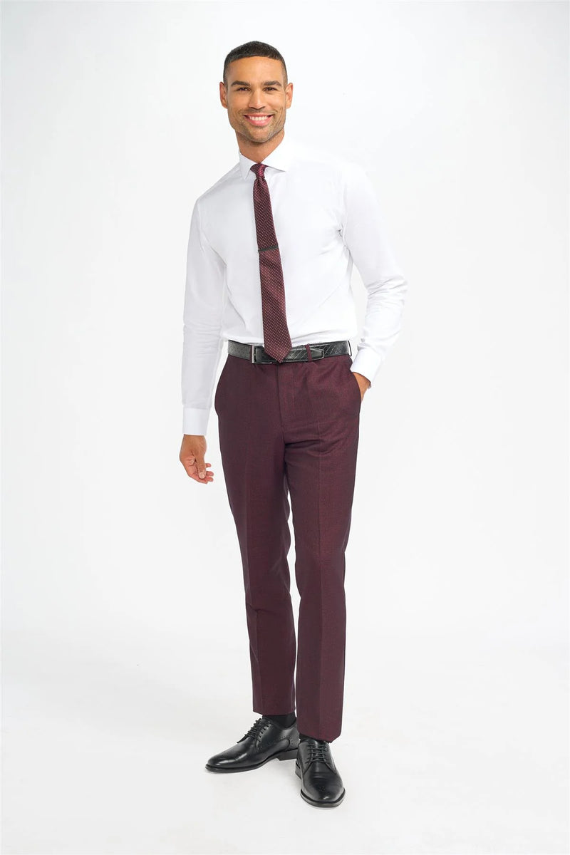 HOUSE OF CAVANI Caridi Smart Dress Suit Trousers - Wine