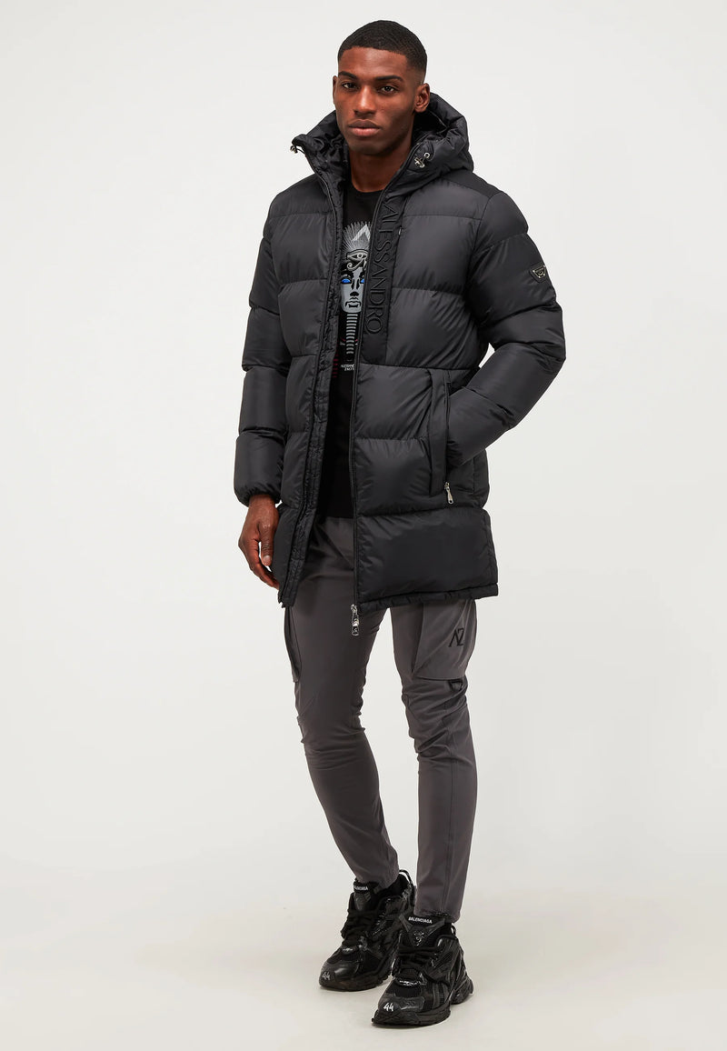 Alessandro Zavetti TORNO LONGLINE PUFFER JACKET - Winter coat - jet black