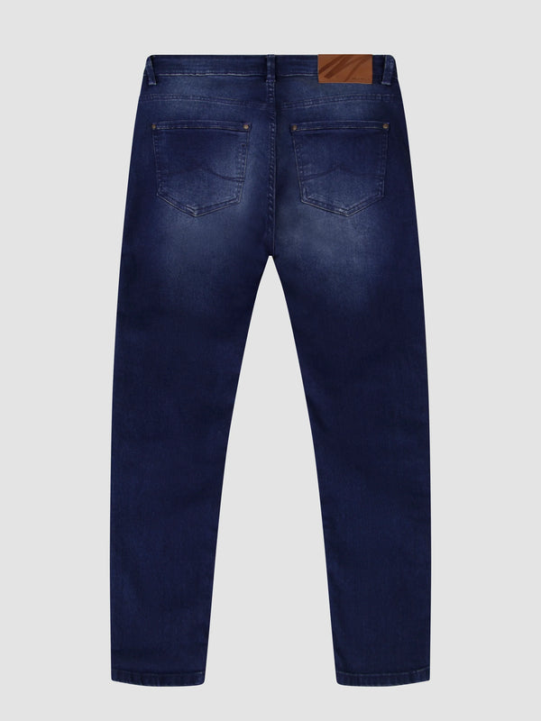 Mish Mash 1984 Tapered Fit Mid Stretch Bradley Blue Black Denim Jeans