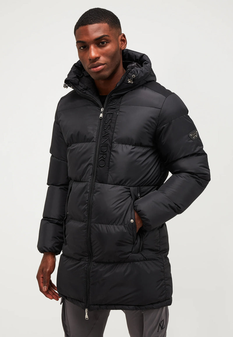 Alessandro Zavetti TORNO LONGLINE PUFFER JACKET - Winter coat - jet black